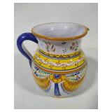 Mexican Talavara Hand Painted Pitcher - Signed