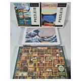 Four 1000pc Puzzles - Two are New in Packaging