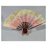 Vintage Japanese Folding Fan w/Stand
