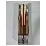 Vintage Japanese Folding Fan w/Stand