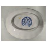 Blue & White Soap Dish, Trinket Box & Small Vase