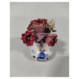 Blue & White Soap Dish, Trinket Box & Small Vase