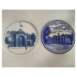 Assorted Blue & White Plates, Coaster, Trivets, etc