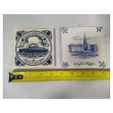 Assorted Blue & White Plates, Coaster, Trivets, etc