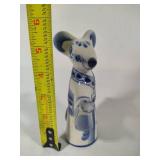 Russian Gzhel Porcelain Mouse Figurine