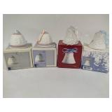 Lladro 1991 (x2), 1997 & 1998 Bell Christmas Ornaments w/Box