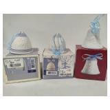 Lladro 1993, 1995 & 1998 Bell Christmas Ornaments w/Box
