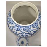 XL Blue & White Temple Jar w/Lid