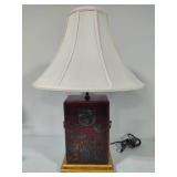 Vintage Chinoiserie=Style Table Lamp w/Shade