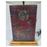 Vintage Chinoiserie=Style Table Lamp w/Shade