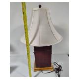 Vintage Chinoiserie=Style Table Lamp w/Shade