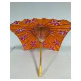 Japanese Square Paper Parisol w/Wood Handle