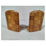 Interesting Leather Embossed Bookends