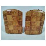 Interesting Leather Embossed Bookends