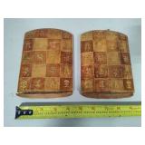 Interesting Leather Embossed Bookends