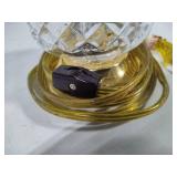 Brass & Crystal Small Side Lamp - No Shade