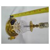 Brass & Crystal Small Side Lamp - No Shade