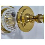 Brass & Crystal Small Side Lamp - No Shade