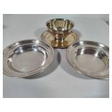 Towle Silver Plated Gravy Bowl & Two Side Bowls