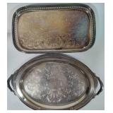 Oneida Large Silver Plated Serving Trays