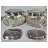Silver Plated Relish Trays & Butter Dishes