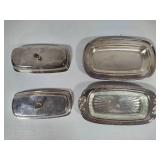 Silver Plated Relish Trays & Butter Dishes