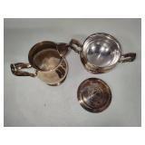 Oneida Silver Plated Coffee/Tea Sugar & Creamer Set