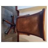 Sam Moore Cane Swivel Wood Carved Desk Chair