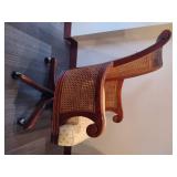 Sam Moore Cane Swivel Wood Carved Desk Chair