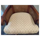 Sam Moore Cane Swivel Wood Carved Desk Chair