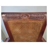 Sam Moore Cane Swivel Wood Carved Desk Chair