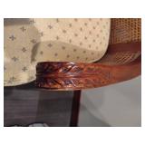 Sam Moore Cane Swivel Wood Carved Desk Chair