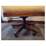 Sam Moore Cane Swivel Wood Carved Desk Chair