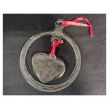Kosta Boda Heart Sun Catcher & Two Glass Heart Ornaments
