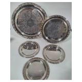 Oneida Silversmiths Silver Plated Serving Trays