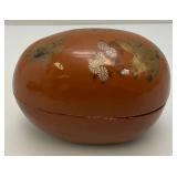 Vintage Collectible Oriental Items Including Laquered Egg Trinket Box And More