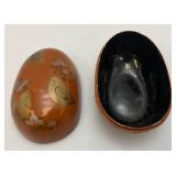 Vintage Collectible Oriental Items Including Laquered Egg Trinket Box And More