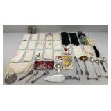 Vintage Silver Plated Colbalt Blue Salt And Pepper Shakers, Weiner Dog Spoon Rests  And more