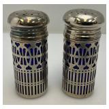Vintage Silver Plated Colbalt Blue Salt And Pepper Shakers, Weiner Dog Spoon Rests  And more