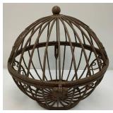Ornate Iron Globe Plant Hanger Basket, Needs To Be Welded And More