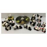 Misc. Panda Bear Collectibles (Snow Globe Leaks When Tipped)