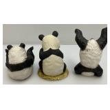 Misc. Panda Bear Collectibles (Snow Globe Leaks When Tipped)