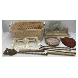 Vintage Large Basket, Wooden Shelves And More