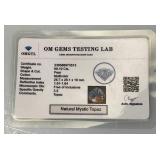 OM Gems Testing Lab Natural Mystic Topaz 69.10 Cts. Pear Shaped Topaz (With Card)