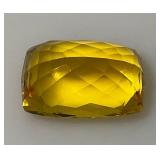 OM Gems Testing Lab Natural Topaz 80.25 Cts. Chusion Shaped Yellow Topaz (With Card)