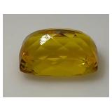OM Gems Testing Lab Natural Topaz 80.25 Cts. Chusion Shaped Yellow Topaz (With Card)