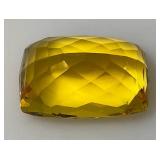 OM Gems Testing Lab Natural Topaz 80.25 Cts. Chusion Shaped Yellow Topaz (With Card)