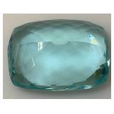 OM Gems Testing Lab Natural Aquamarine 171.10 Cts. Chusion Shaped Light Blue Aquamarine (With Card)