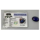 GGL LAB Natural Sapphire 35.42 CTs. Blue Oval (With Card)