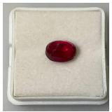 AGI Labs Natural Rhodolite Garnet 2.80 Cts. Oval Rasberry Pink Garnet (With Card)